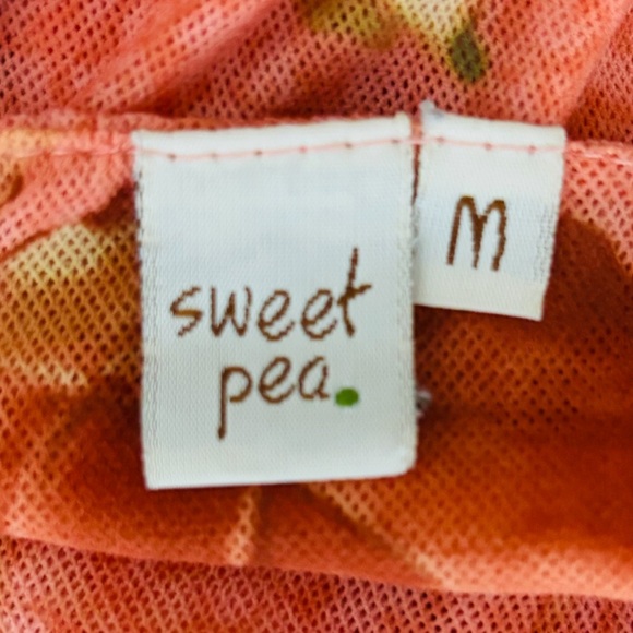 Y2K vintage sheer mesh pink and orange toned stretch sheer babydoll top. M - Picture 5 of 5